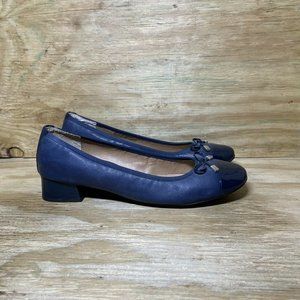 Vionic Daphne Pumps Heels Women’s Size 11 Blue Leather Bow Slip-On Shoes